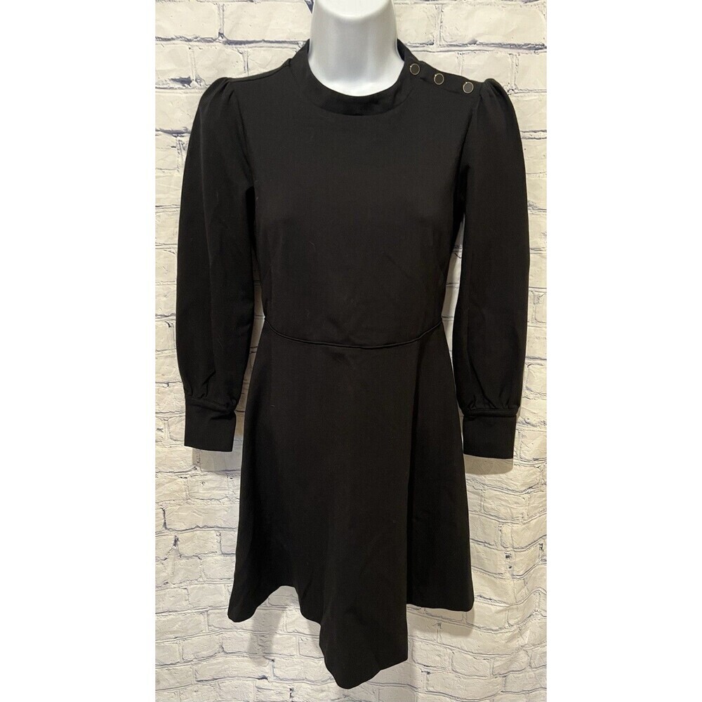 Ann Taylor Long Sleeve Black Dress Rayon Blend Size 2 Petite 2P